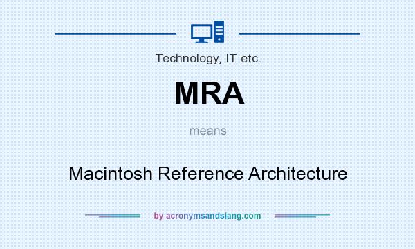 What does MRA mean? It stands for Macintosh Reference Architecture