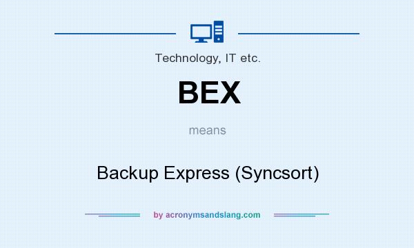 What does BEX mean? It stands for Backup Express (Syncsort)