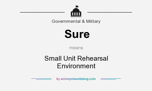What does Sure mean? It stands for Small Unit Rehearsal Environment