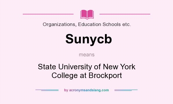 What does Sunycb mean? It stands for State University of New York College at Brockport