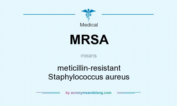 What does MRSA mean? It stands for meticillin-resistant Staphylococcus aureus