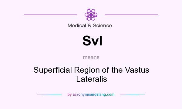 What does Svl mean? It stands for Superficial Region of the Vastus Lateralis