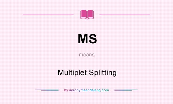 What does MS mean? It stands for Multiplet Splitting