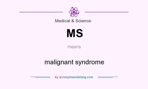 What does MS mean? It stands for malignant syndrome