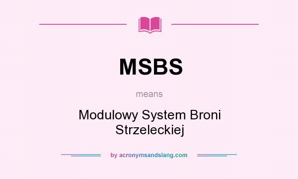 What does MSBS mean? It stands for Modulowy System Broni Strzeleckiej