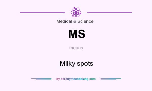 What does MS mean? It stands for Milky spots