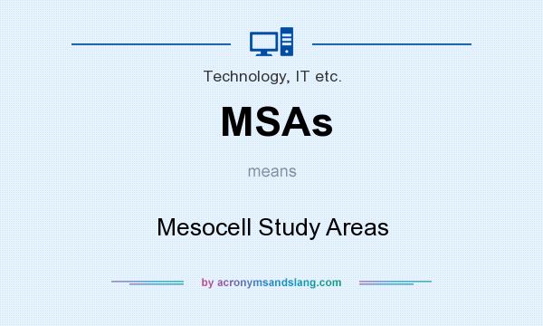 What does MSAs mean? It stands for Mesocell Study Areas