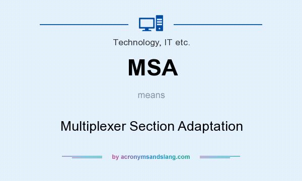 What does MSA mean? It stands for Multiplexer Section Adaptation