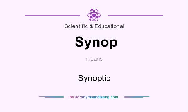 What does Synop mean? It stands for Synoptic