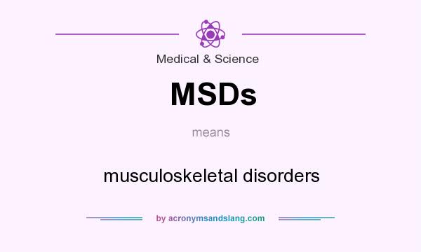 What does MSDs mean? It stands for musculoskeletal disorders