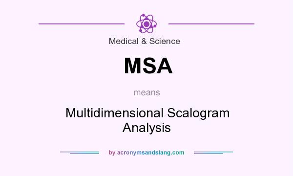 What does MSA mean? It stands for Multidimensional Scalogram Analysis