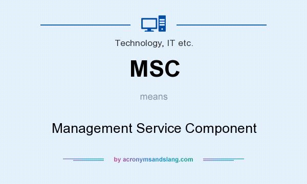 What does MSC mean? It stands for Management Service Component