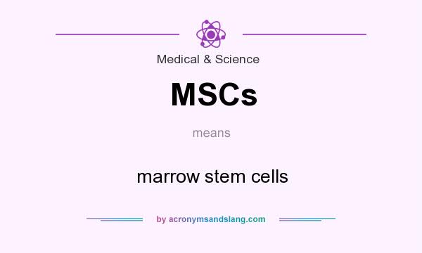 What does MSCs mean? It stands for marrow stem cells