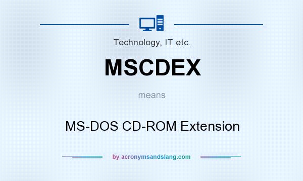 What does MSCDEX mean? It stands for MS-DOS CD-ROM Extension