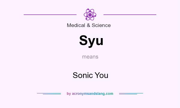 What does Syu mean? It stands for Sonic You
