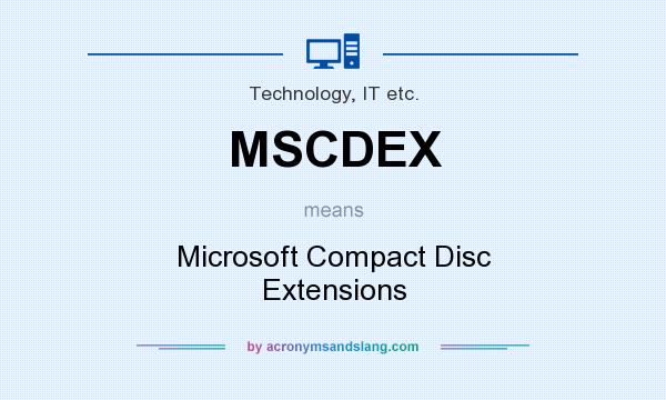 What does MSCDEX mean? It stands for Microsoft Compact Disc Extensions