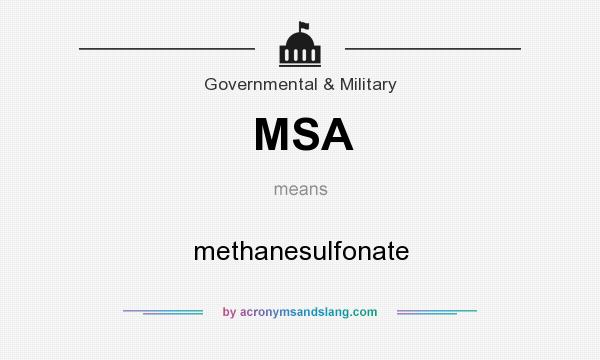 What does MSA mean? It stands for methanesulfonate