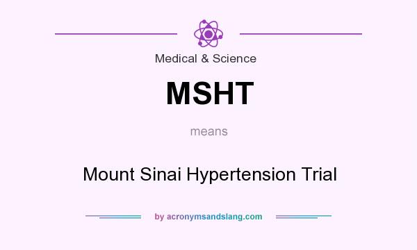 What does MSHT mean? It stands for Mount Sinai Hypertension Trial