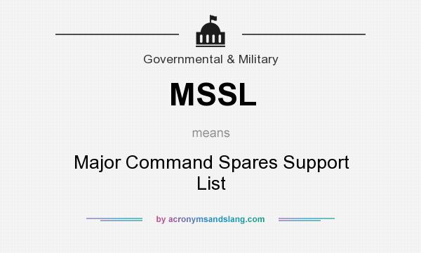 What does MSSL mean? It stands for Major Command Spares Support List