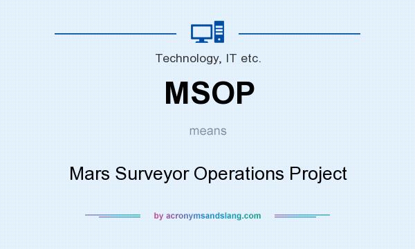 What does MSOP mean? It stands for Mars Surveyor Operations Project