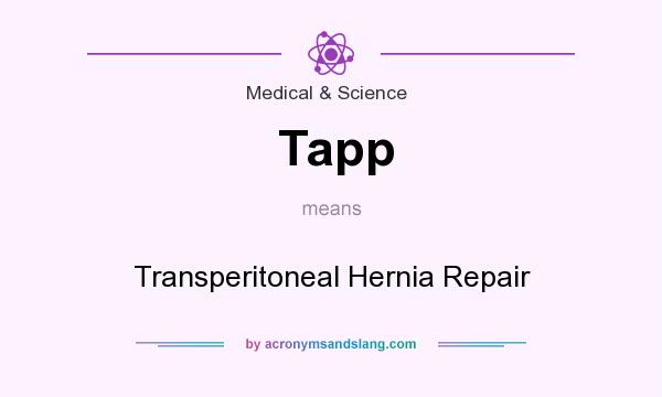 What does Tapp mean? It stands for Transperitoneal Hernia Repair