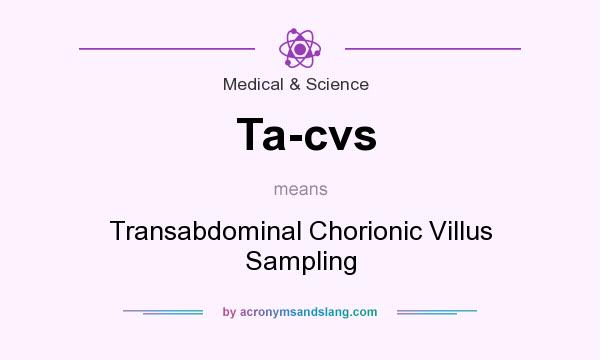 What does Ta-cvs mean? It stands for Transabdominal Chorionic Villus Sampling