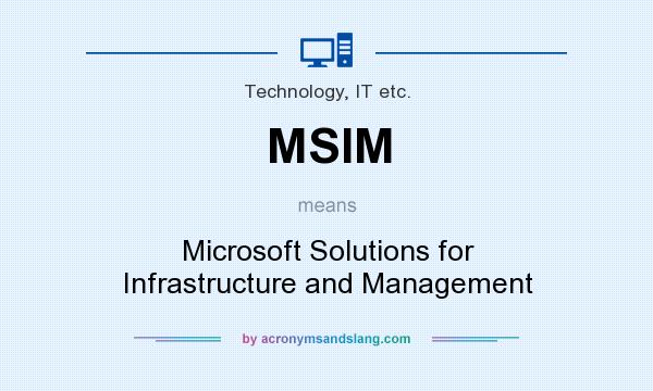 What does MSIM mean? It stands for Microsoft Solutions for Infrastructure and Management