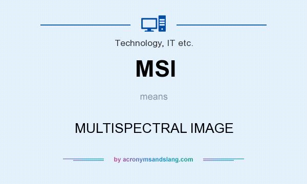 What does MSI mean? It stands for MULTISPECTRAL IMAGE