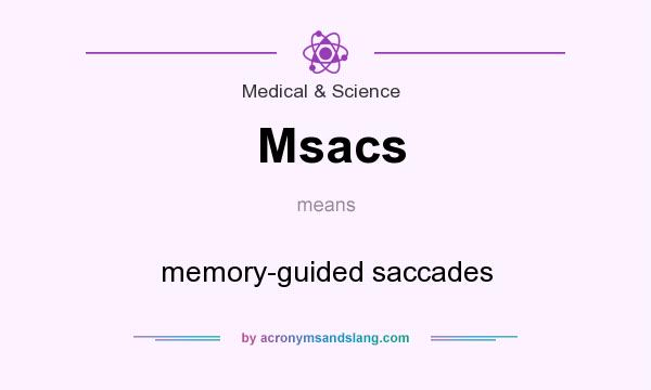 What does Msacs mean? It stands for memory-guided saccades