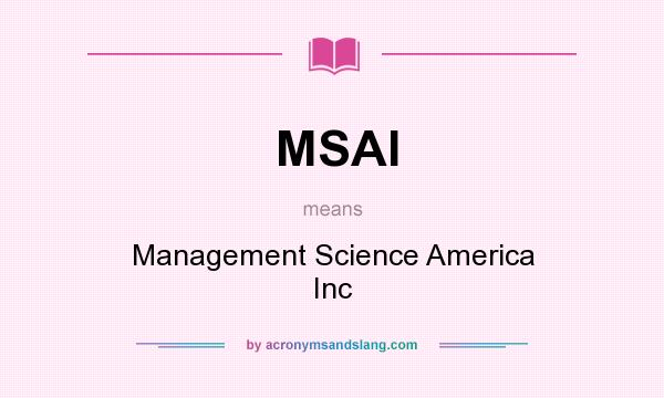 What does MSAI mean? It stands for Management Science America Inc