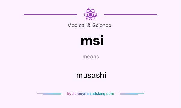 What does msi mean? It stands for musashi