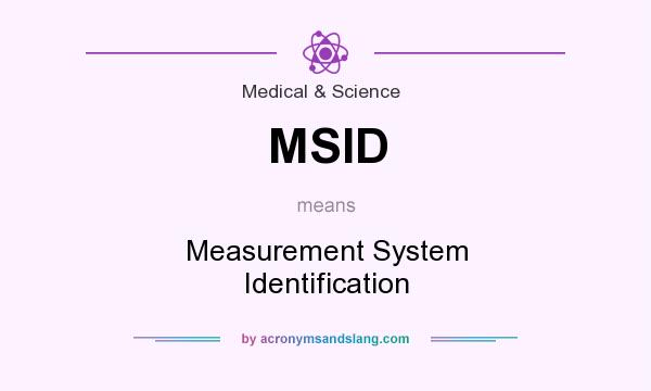 What does MSID mean? It stands for Measurement System Identification