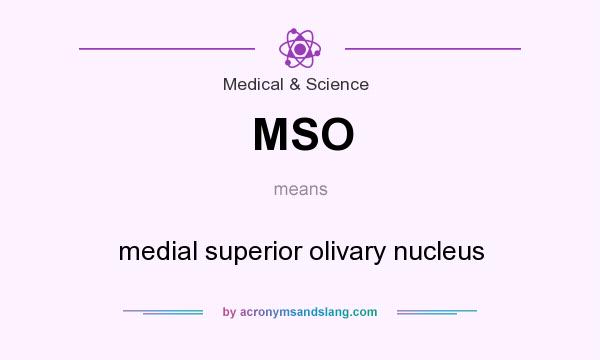 What does MSO mean? It stands for medial superior olivary nucleus