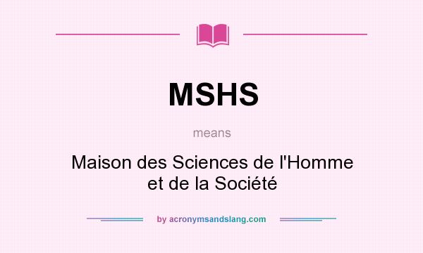 What does MSHS mean? It stands for Maison des Sciences de l`Homme et de la Société