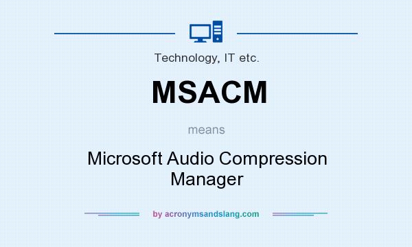 What does MSACM mean? It stands for Microsoft Audio Compression Manager