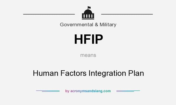 What does HFIP mean? It stands for Human Factors Integration Plan