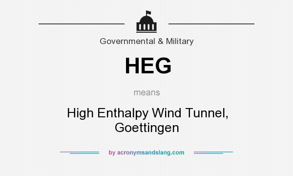 What does HEG mean? It stands for High Enthalpy Wind Tunnel, Goettingen