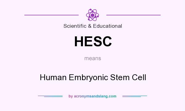 What does HESC mean? It stands for Human Embryonic Stem Cell