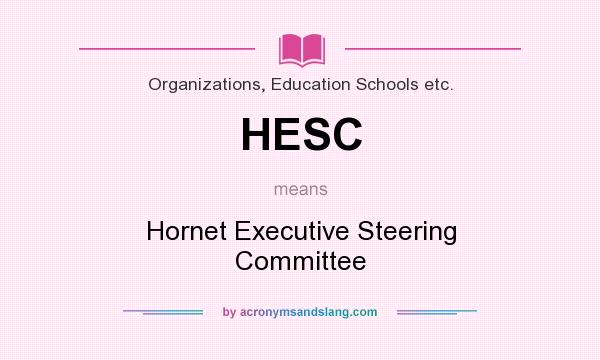 What does HESC mean? It stands for Hornet Executive Steering Committee