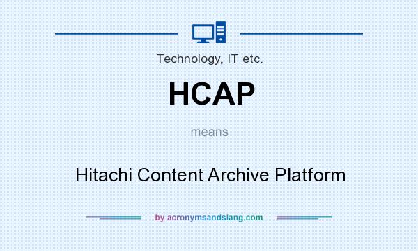 What does HCAP mean? It stands for Hitachi Content Archive Platform