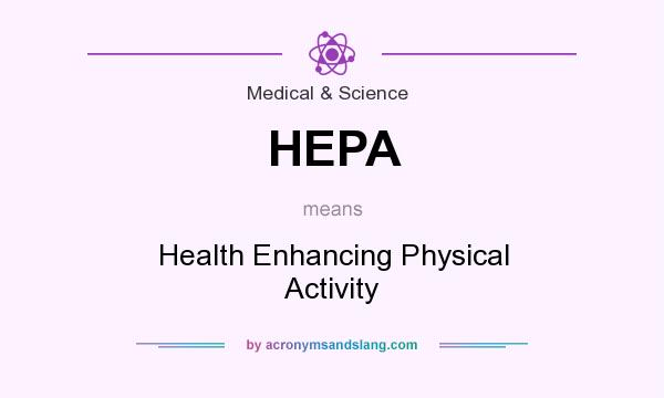 What does HEPA mean? It stands for Health Enhancing Physical Activity