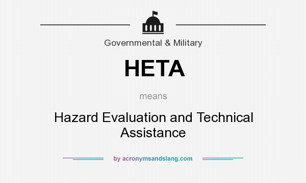 What does HETA mean? It stands for Hazard Evaluation and Technical Assistance