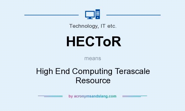 What does HECToR mean? It stands for High End Computing Terascale Resource