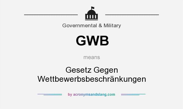 What does GWB mean? It stands for Gesetz Gegen Wettbewerbsbeschränkungen