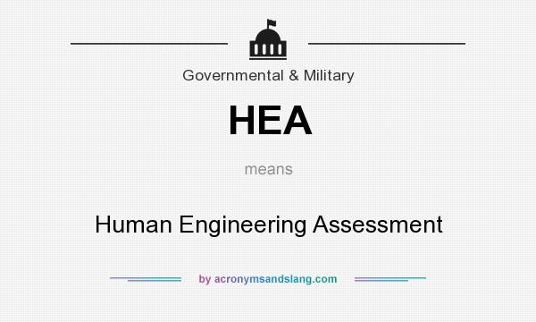 What does HEA mean? It stands for Human Engineering Assessment