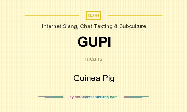 What does GUPI mean? It stands for Guinea Pig