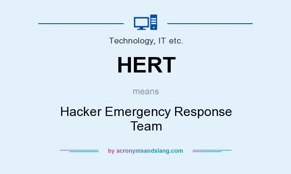 What does HERT mean? It stands for Hacker Emergency Response Team