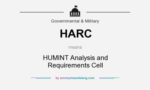 What does HARC mean? It stands for HUMINT Analysis and Requirements Cell