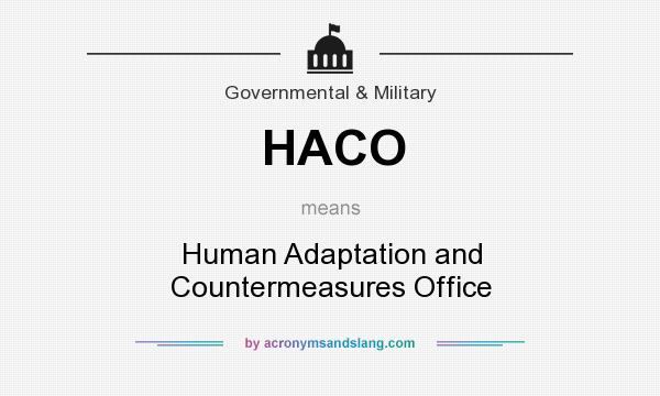 What does HACO mean? It stands for Human Adaptation and Countermeasures Office