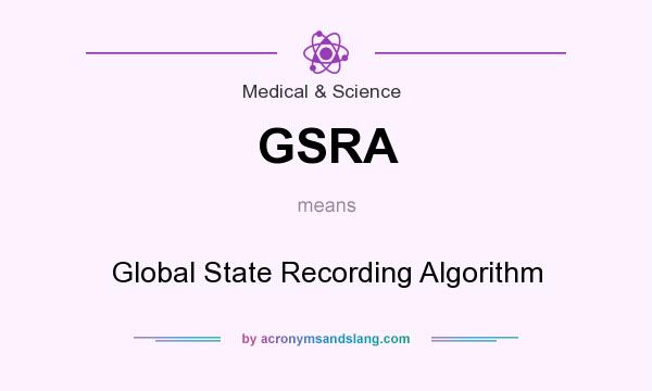 What does GSRA mean? It stands for Global State Recording Algorithm